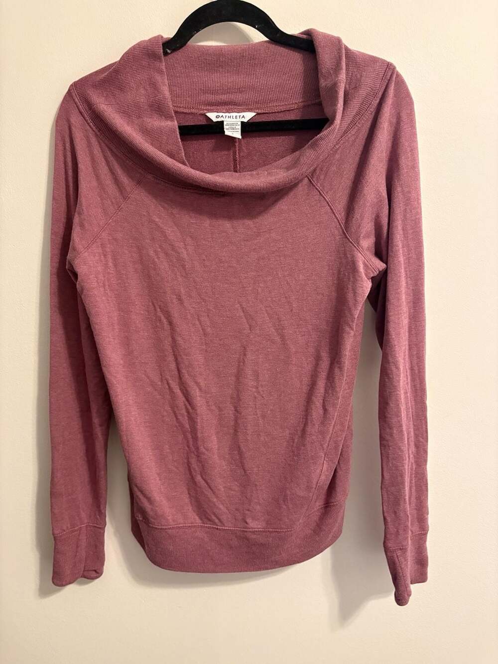Athleta Studio Barre II Cowl Neck Sweatshirt in Sugarplum Mauve